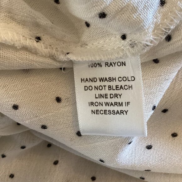 Mittoshop Womens Polka Dot Blouse Size Large Top Flounce Long SLeeve - Picture 3 of 7